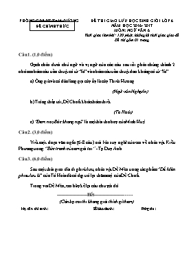 Đề thi giao lưu học sinh giỏi môn Ngữ văn Lớp 6 - Năm học 2016-2017 - Phòng GD & ĐT Tam Dương